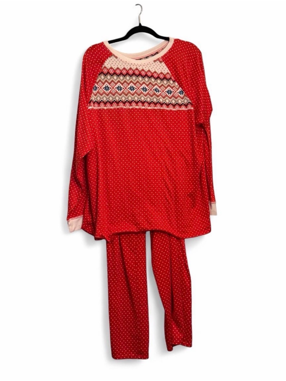 Red Pajamas W/white hearts that look like polka dots